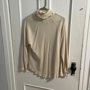 Organic cotton waffle knit turtleneck